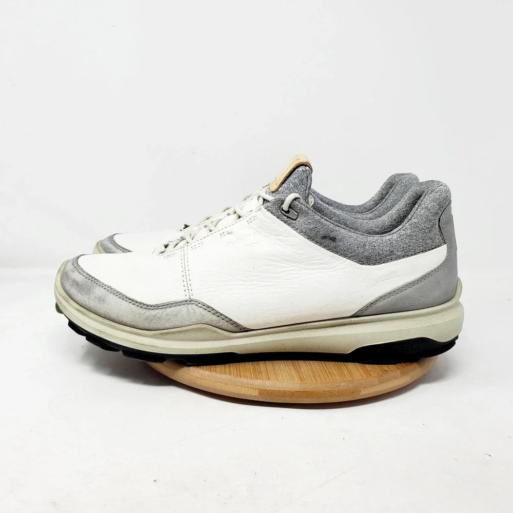 ECCO‎ Biom Hybrid 3 Golf Shoes Mens 45 Shoes Grey Yak Leather Waterproof Sneaker